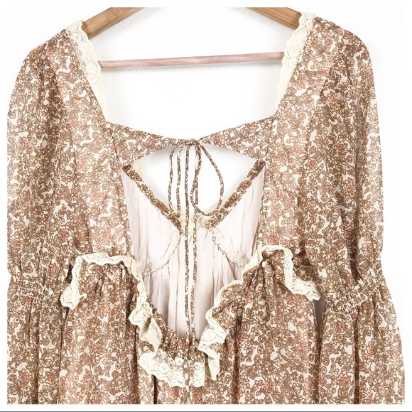 NWT Free People Pennie Printed Babydoll Mini Dress‎ Size Small - Picture 10 of 15